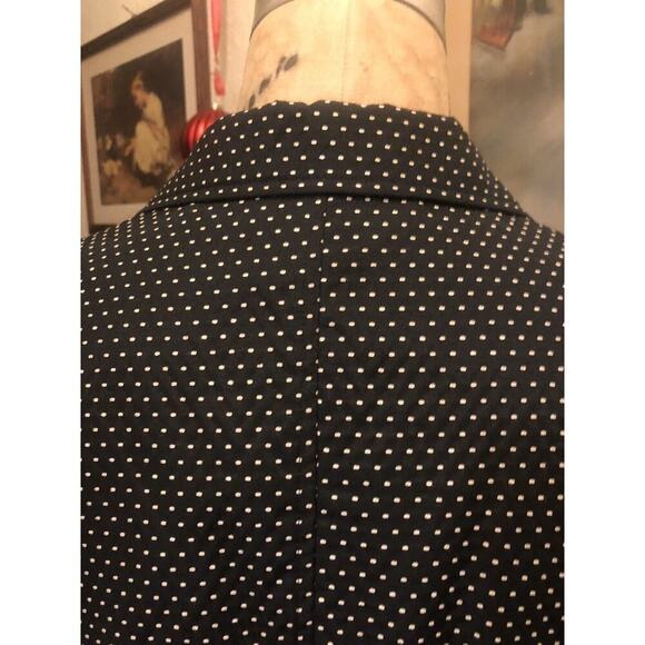 Spense Black Polka Dot Blazer Jacket with Pockets Buttons Closure Size Large - Picture 6 of 9
